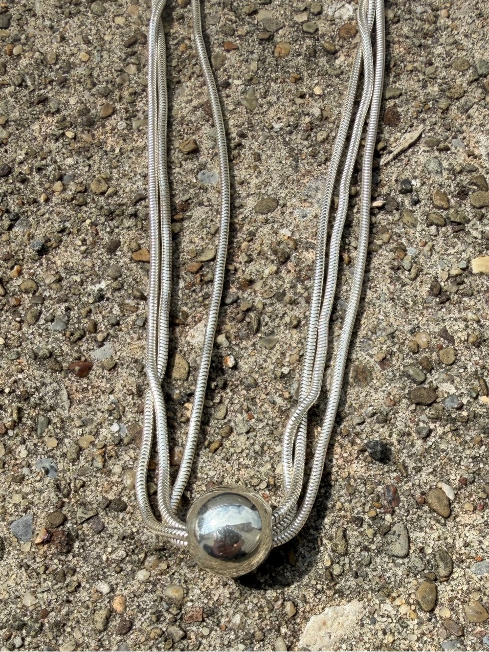 ESPO SIG Joseph Esposito Sterling Silver 11.7mm Ball Multi Strand Necklace